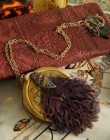 collar pavo pluma de codorniz